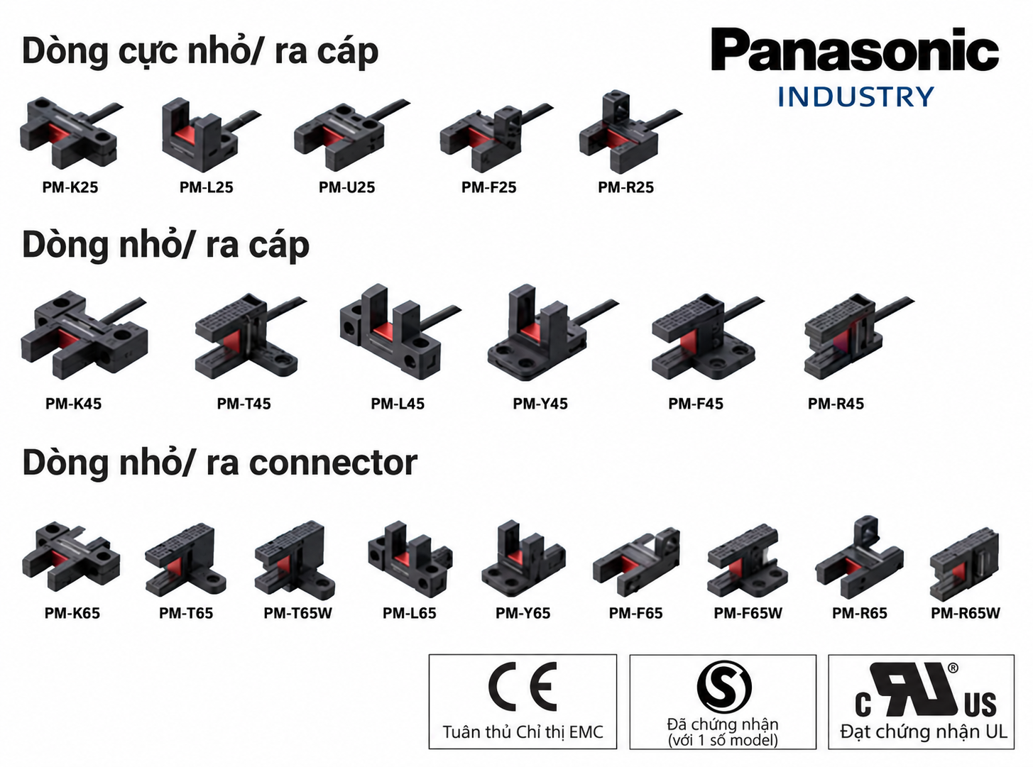 Cảm Biến Quang Điện Nhỏ Loại U Panasonic PM-25/PM-45/PM-65 Series